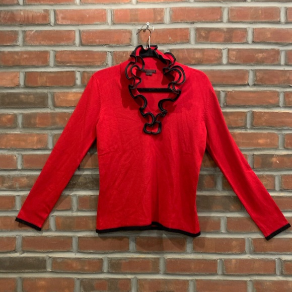 THRIFTED VINTAGE RUFFLE DETAIL SWEATER - Picture 3 of 5